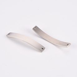 Stainless Steel Color 201 Stainless Steel Link Connectors, Laser Cut, Rectangle, Stainless Steel Color, 6x40.5x1.5mm, Hole: 1.2mm