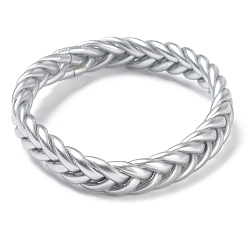 Серебро Эластичные браслеты из плетеного пластикового шнура, серебряные, внутренний диаметр: 2-3/8 дюйм (6 см)