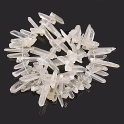 Clear Natural Rough Quartz Crystal Bead Strands, Nuggets, Clear, 10~50x2~10mm, Hole: 1mm, about 15.4 inch~17.3 inch