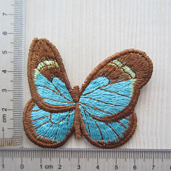 Saddle Brown Butterfly Shape Computerized Embroidery Cloth Iron on/Sew on Patches, Costume Accessories, Saddle Brown, 60x70mm