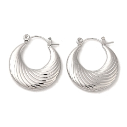 Stainless Steel Color 304 Stainless Steel Thick Hoop Earrings, Stainless Steel Color, 25x23x3mm