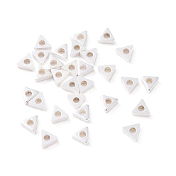 Silver 925 Sterling Silver Beads, Triangle, Silver, 2.5x3x0.8mm, Hole: 1mm, about 256Pcs/10g