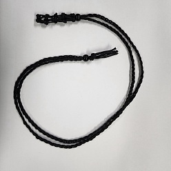 Черный Регулируемый плетеный нейлоновый шнур макраме мешочек изготовление ожерелья, сменный камень, со стеклянными бусинами, чёрные, 20-1/2 дюйм (52 см), 2 шт / комплект