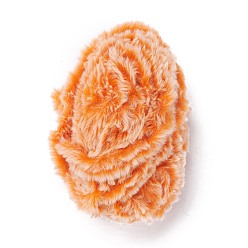 Dark Orange Polyester & Nylon Yarn, Imitation Fur Mink Wool, for DIY Knitting Soft Coat Scarf, Dark Orange, 4.5mm