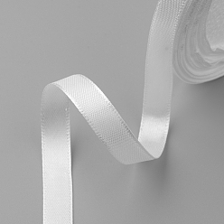 Blanc Ruban de satin à face unique, Ruban polyester, blanc, 1/4 pouce (6 mm), environ 25 yards / rouleau (22.86 m / rouleau), 10 rouleaux / groupe, 250yards / groupe (228.6m / groupe)