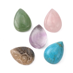 Pierre Mélangete Cabochons de pierres fines, larme, pierre mixte, couleur mixte, 18x13x5mm