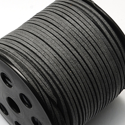 Gris Pizarra Oscura Cordón de gamuza sintética ecológico, encaje de imitación de gamuza, gris pizarra oscuro, 3.0x1.4 mm, aproximadamente 98.42 yardas (90 m) / rollo