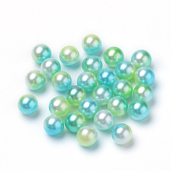 Jaune Vert Perles acrylique imitation arc-en-ciel, perles de sirène gradient, sans trou, ronde, jaune vert, 6 mm, environ 5000 pcs / 500 g