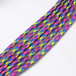 Coloré 7 âmes intérieures cordes en polyester et spandex, pour la fabrication de bracelets en corde, colorées, 4mm, environ 109.36 yards (100m)/paquet, 420~500g / bundle