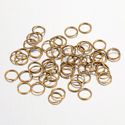 Antique Bronze Iron Open Jump Rings, Nickel Free, Antique Bronze, 10x1.0mm, 18 Gauge, Inner Diameter: 8mm, about 5600pcs/1000g