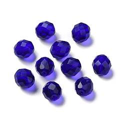 Azul Oscuro Imitación de vidrio cuentas de cristal austriaco, facetados, rondo, azul oscuro, 10 mm, agujero: 1.4 mm