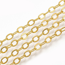 Golden Brass Cable Chain Necklace Making, with Lobster Claw Clasps, Golden, 32 inch(81.5cm)