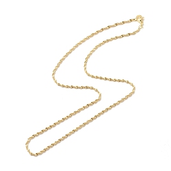 Real 18K Gold Plated Brass Singapore Chains Necklace for Women, Cadmium Free & Lead Free, Real 18K Gold Plated, 17.44 inch(44.3cm)