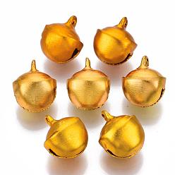 Gold Aluminum Bell Charms, Gold, 14x11.5x10mm, Hole: 2mm