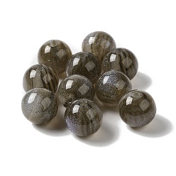Tan Resin Glitter Beads, Round Beads, Tan, 15.5~16x15mm, Hole: 2.8mm