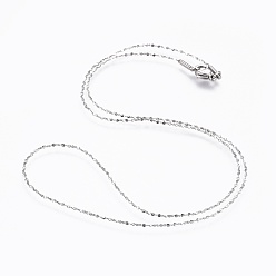 Stainless Steel Color 304 Stainless Steel Chain Necklaces, with 304 Stainless Steel Clasps, Stainless Steel Color, 18.1 inch(46cm), 1mm