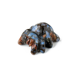 Labradorite Décorations d'affichage de sculpture en labradorite naturelle, pour bureau à domicile, araignée, 30x25mm
