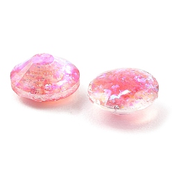Rose Chaud Cabochons en résine imitation opale, cône à facettes, rose chaud, 9x4.5mm