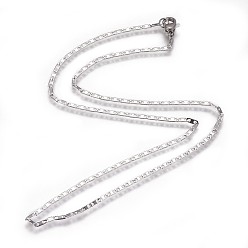 Stainless Steel Color 304 Stainless Steel Mariner Link Chain Necklaces, with Lobster Claw Clasps, Unwelded, Stainless Steel Color, 15.9 inch(40.5cm), 2mm