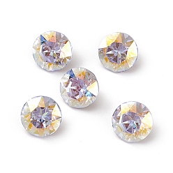 Александрит Стеклянные кабошоны со стразами в стиле AB, задние и задние, алмаз, александрит, 8x5.5 мм