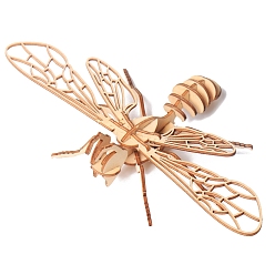 Bees Insecto 3d rompecabezas de madera simulación animal ensamblaje, diy modelo de juguete, para niños y adultos, abejas, producto terminado: 17x17x17 cm