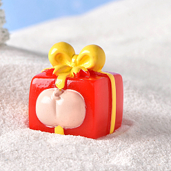 Tomate Figurine de boîte cadeau en résine sur le thème de noël, accessoires d'ornement de micro paysages, tomate, 27x25mm