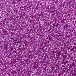 (RRHB264) Raspberry Lined Crystal MIYUKI Round Rocailles Beads, Japanese Seed Beads, (RRHB264) Raspberry Lined Crystal, 15/0, 1.5mm, Hole: 0.7mm, about 27777pcs/50g