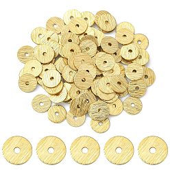 Золотой Spacer бисер латунные, долговечный, Heishi бусы, Плоский круглый / диск, золотые, 6x0.5 мм, отверстие : 1.2 мм