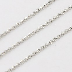 Stainless Steel Color 304 Stainless Steel Cable Chains, Soldered, Flat Oval, Stainless Steel Color, 1.5x1.2mm