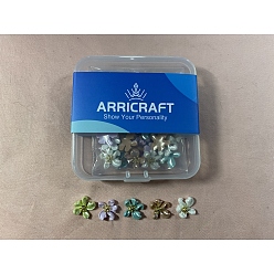 Mixed Color ARRICRAFT 50Pcs 5 Colors Flower Resin Cabochons, with Alloy Finding, Nail Art Studs, Nail Art Decoration Accessories, Mixed Color, 11.5x12x3.5mm, 10pcs/color