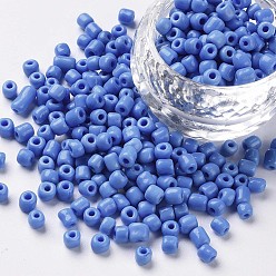 Aciano Azul Abalorios de la semilla de cristal, colores opacos semilla, pequeñas cuentas artesanales para hacer joyas de bricolaje, rondo, azul aciano, 2 mm, agujero: 1 mm, sobre 30000 unidades / libra