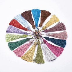 Mixed Color Polyester Tassel Big Pendant Decorations, Mixed Color, 145~175x10.5~12mm
