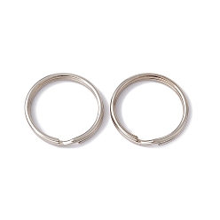 Platinum Iron Split Key Rings, Platinum, 25x2.5mm, Inner Diameter: 22mm
