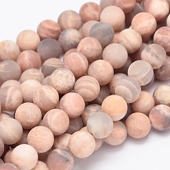 Pierre De Soleil Rondes sunstone naturelle perles brins, 6mm, Trou: 1mm, Environ 63 pcs/chapelet, 15.5 pouce