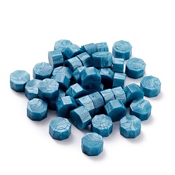 Bleu Acier Sceller les particules de cire, pour cachet de cachet rétro, octogone, bleu acier, 0.85x0.85x0.5 cm environ 1550 pcs/500 g
