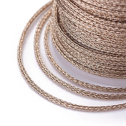 Tan Polyester Metallic Thread, Tan, 1mm, about 7.65 yards(7m)/roll