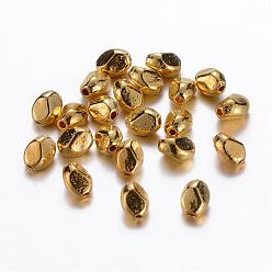 Golden Tibetan Style Alloy Spacer Beads, Lead Free & Cadmium Free, Oval, Golden, 6x5mm, Hole: 1mm