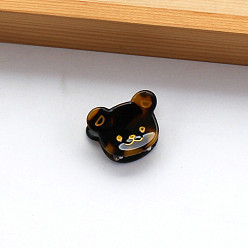 Negro Pinzas para el cabello con forma de garra de acetato de celulosa (resina), pasadores con forma de oso de dibujos animados para mujeres y niñas, negro, 20x28 mm