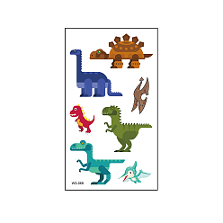 Dinosaur Pegatinas de papel de tatuajes temporales extraíbles a prueba de agua con tema anmial, patrón de dinosaurio, 10.5x6 cm