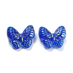 Королевский синий Акриловые непрозрачные бусины, AB цвет, бабочка, королевский синий, 22x26x9.5 мм, отверстие : 1.8 мм