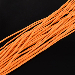 Orange Elastic Cord, with Fibre Outside and Rubber Inside, Orange, 2mm, about 109.36 yards(100m)/bundle