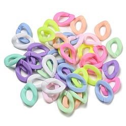 Mixed Color Frosted Acrylic Linking Rings, Quick Link Connectors, for Curb Chain Making, Twisted Oval, Mixed Color, 23.5x17x4.5mm, Inner Diameter: 13x7mm, about 806pcs/500g