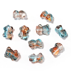 Colorful Handmade Lampwork Beads, Bear, Colorful, 14x12mm, Hole: 1.1mm, about 20pcs/bag