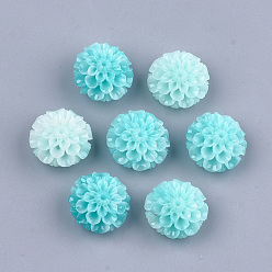 Turquoise Pâle Perles de corail synthétiques, teint, fleur de lotus, turquoise pale, 15x16x9.5mm, Trou: 1.4mm