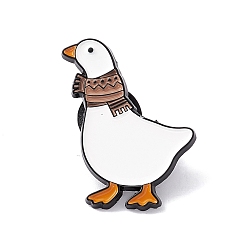 Duck Cartoon Animal Enamel Pin, Electrophoresis Black Alloy Cute Brooch for Backpack Clothes, Duck Pattern, 29x23x2mm, Pin: 1.3mm
