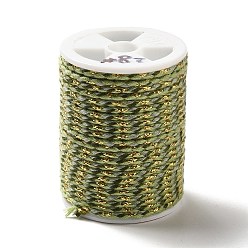 Olive Terne Cordon en polycoton à plusieurs épaisseurs, corde de coton macramé faite à la main, pour les tentures murales en ficelle cintre pour plantes, tricot de ficelle de bricolage, vert olive, 4mm, environ 1.5 yards (4.3m)/rouleau