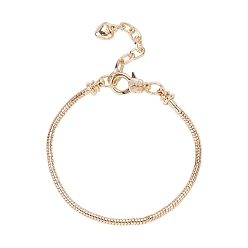 Light Gold Laiton bracelet de style européen faisant, or et de lumière, 7-5/8 pouces (195 mm) x 2.5 mm