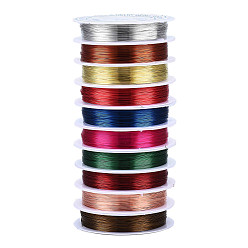 (52) Непрозрачная лаванда Круглая медная проволока для ювелирных изделий, разноцветные, 0.3 мм, около 65.61 футов (20 м) / рулон, 10 рулонов / группы