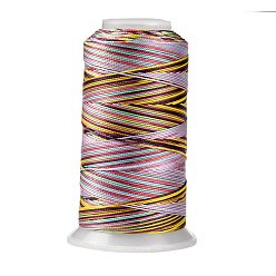 Colorido Hilo de coser de poliéster redondo teñido en segmentos, para coser a mano y a máquina, bordado de borlas, colorido, 3 -capa 0.2 mm, sobre 1000 m / rollo