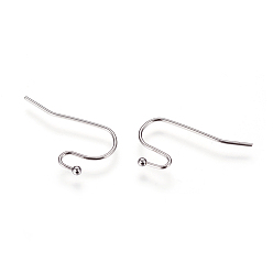 Stainless Steel Color 316 Surgical Stainless Steel Earring Hooks, Stainless Steel Color, 22x12x2mm, 21 Gauge, Pin: 0.7mm